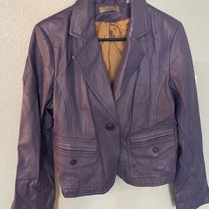 Elegant Purple Leather Jacket for Women